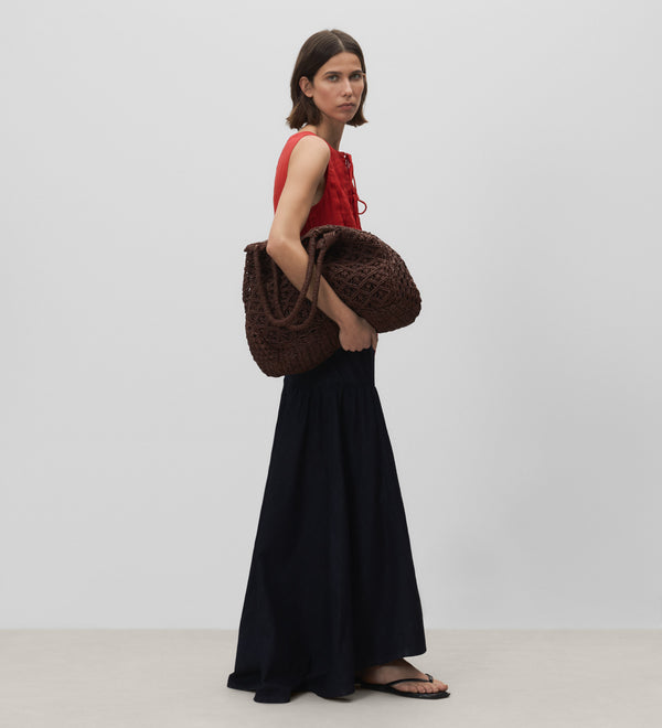 Long flared skirt