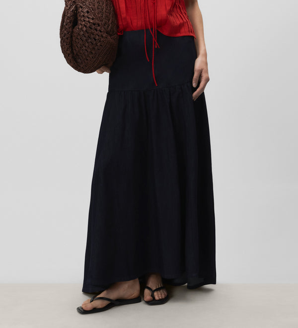 Long flared skirt