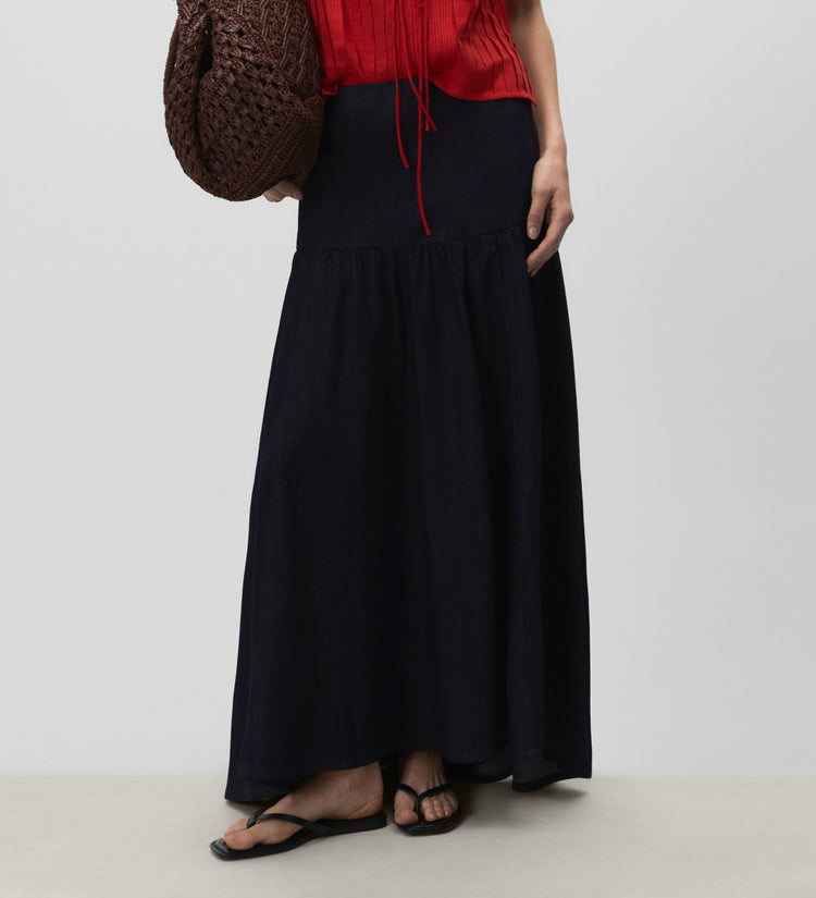 Long flared skirt