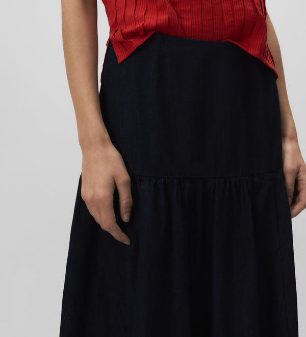 Long flared skirt