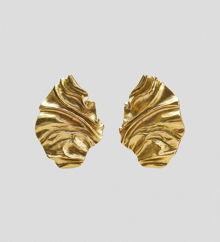 Three-dimensional oval earrings