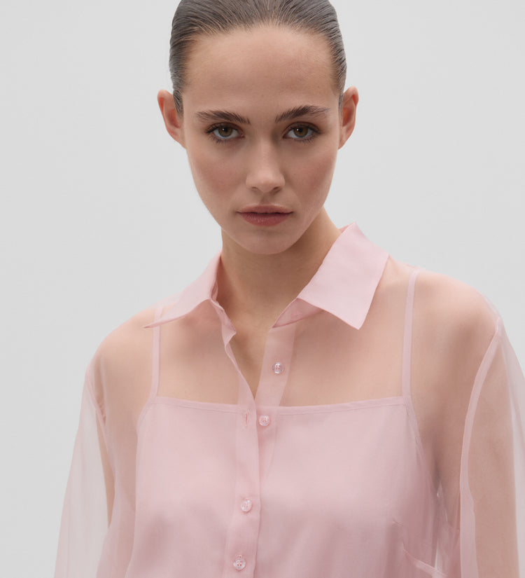 Chemisier en organza à manches longues