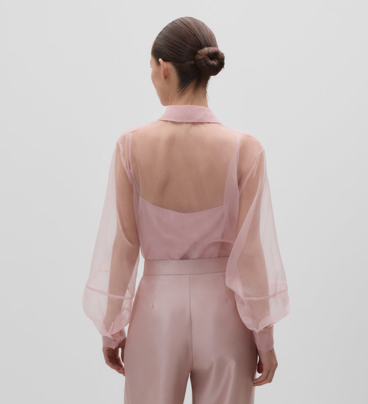 Chemisier en organza à manches longues