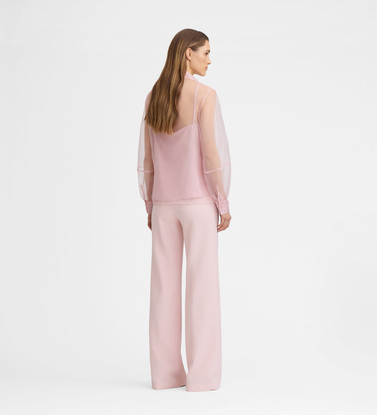 Blusa organza manga larga