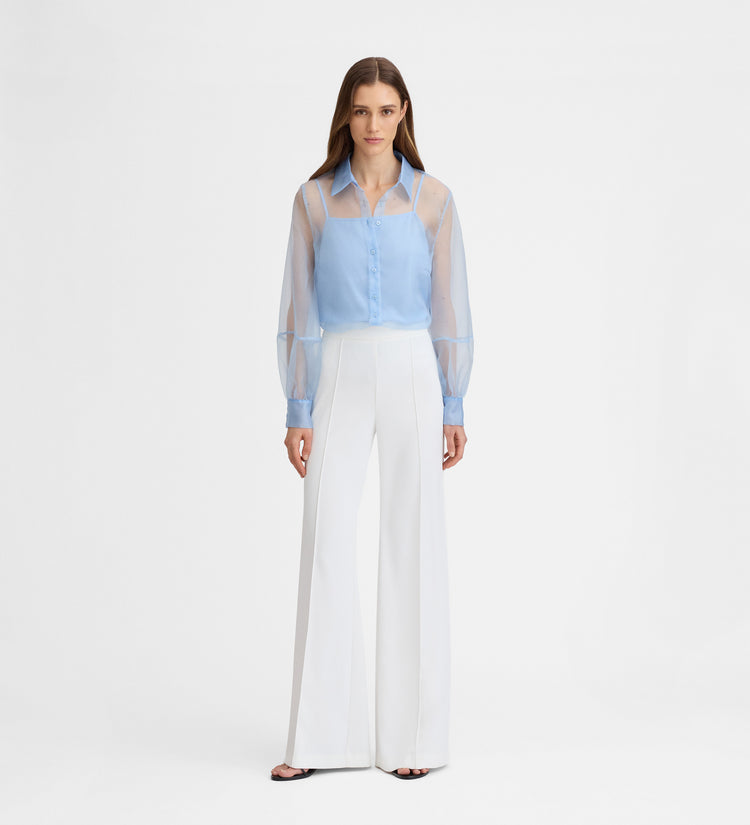 Blusa organza manga larga