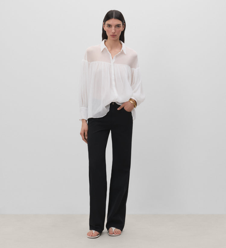Blouse évasée en mousseline