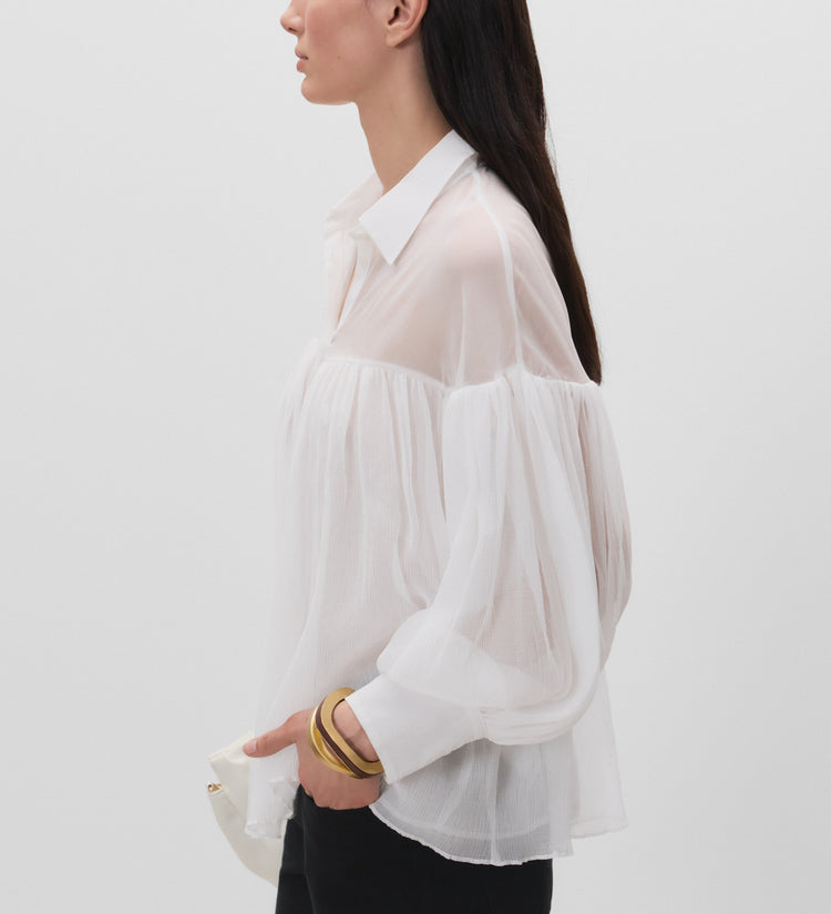 Blouse évasée en mousseline