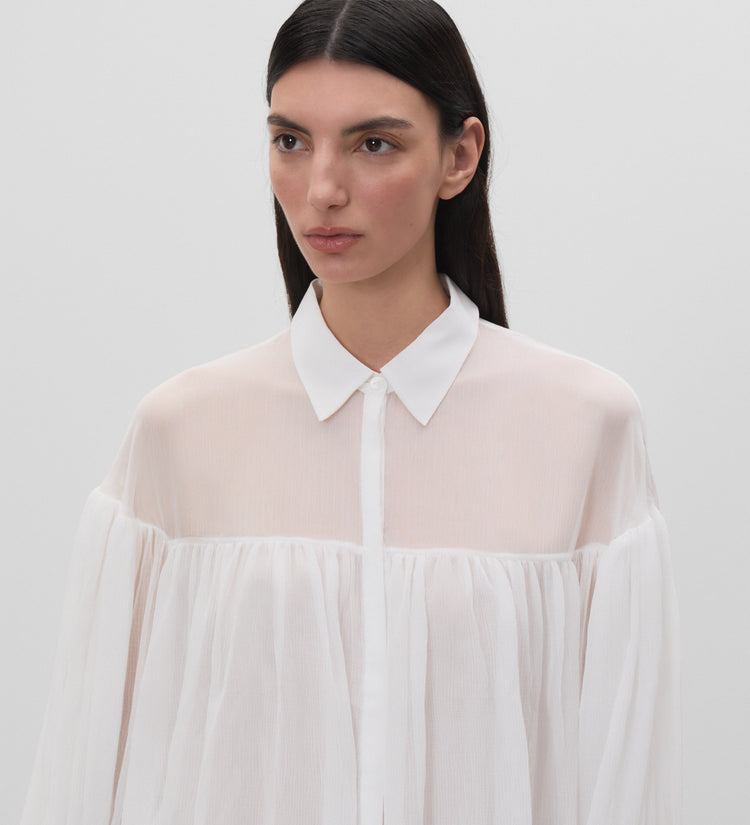 Blouse évasée en mousseline