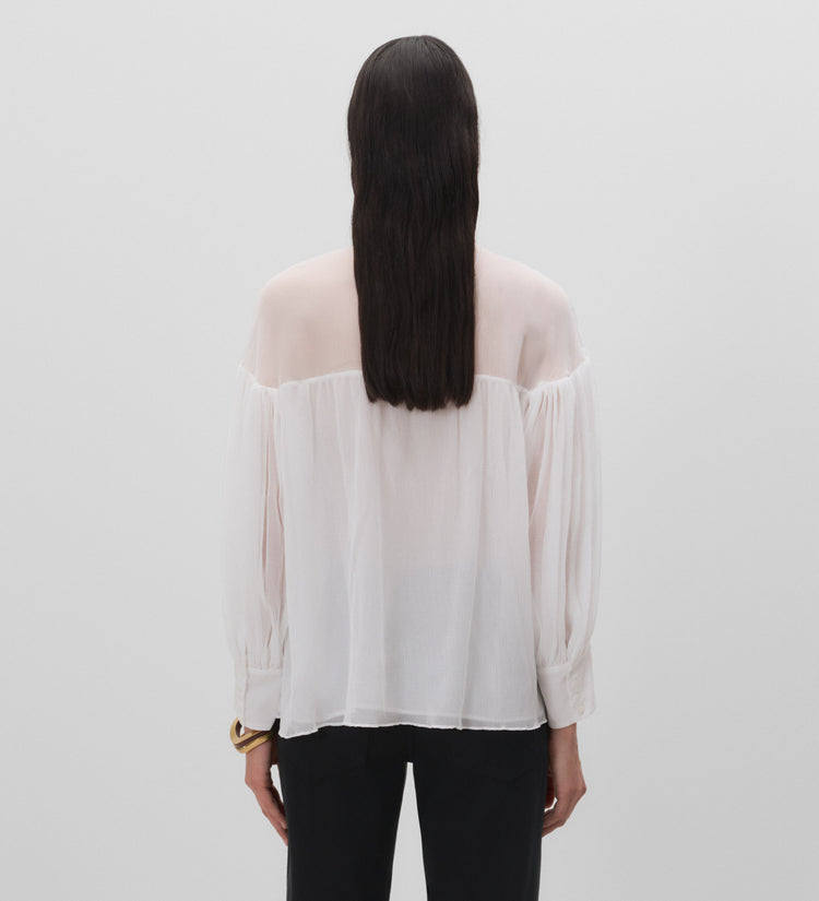 Blouse évasée en mousseline