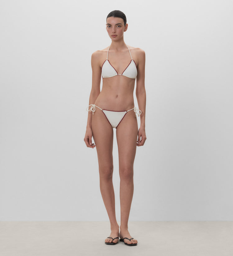 Top de bikini pespunte decorativo