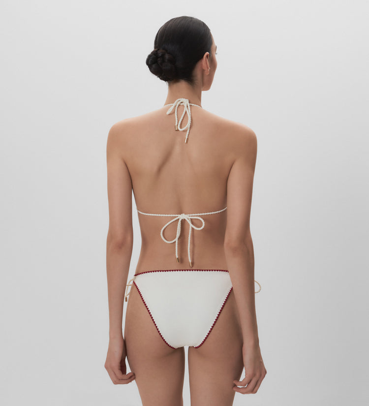 Top de bikini pespunte decorativo