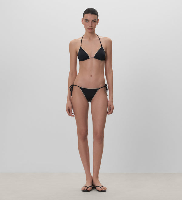 Top de bikini pespunte decorativo