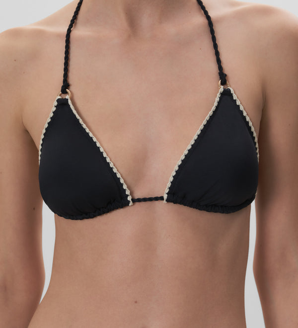 Top de bikini pespunte decorativo