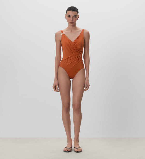 Draped swimsuit