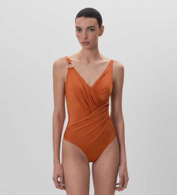 Draped swimsuit