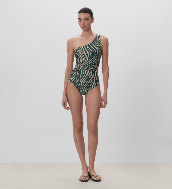 Asymmetrical neckline swimsuit