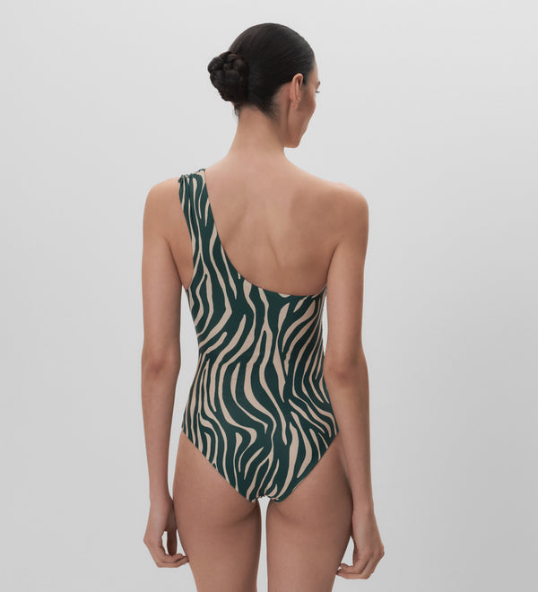 Asymmetrical neckline swimsuit