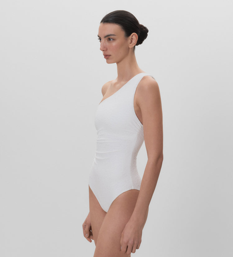 Asymmetrical neckline swimsuit