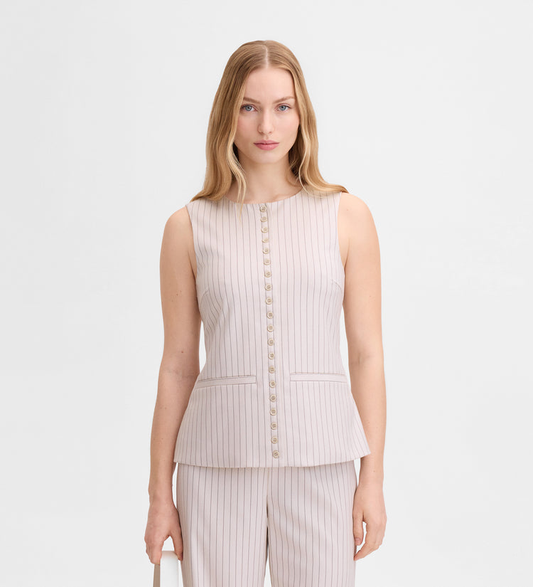 Gilet à fines rayures