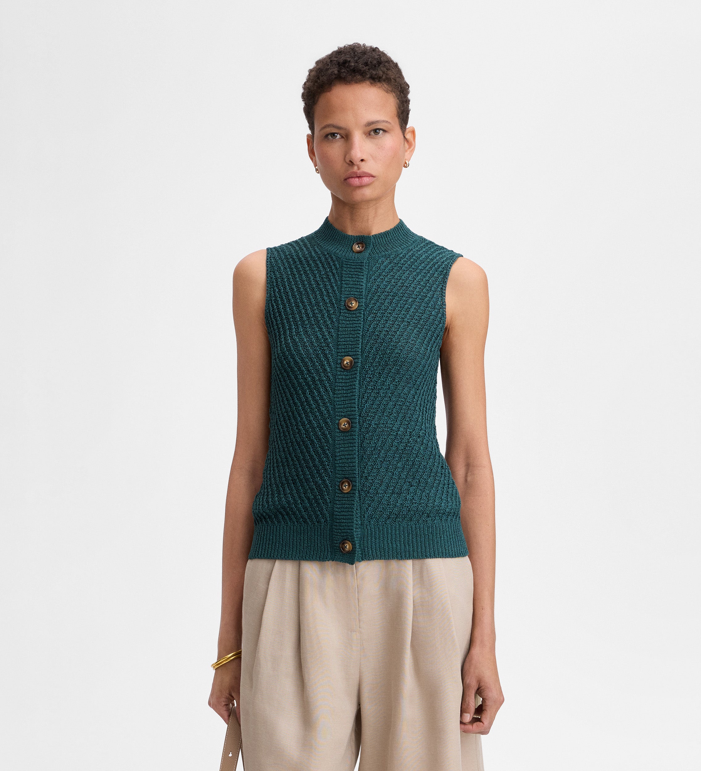 Chaleco punto botones