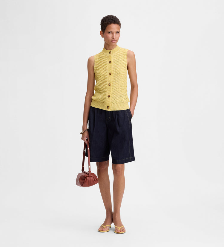 Button front knit vest