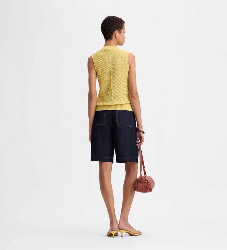Button front knit vest