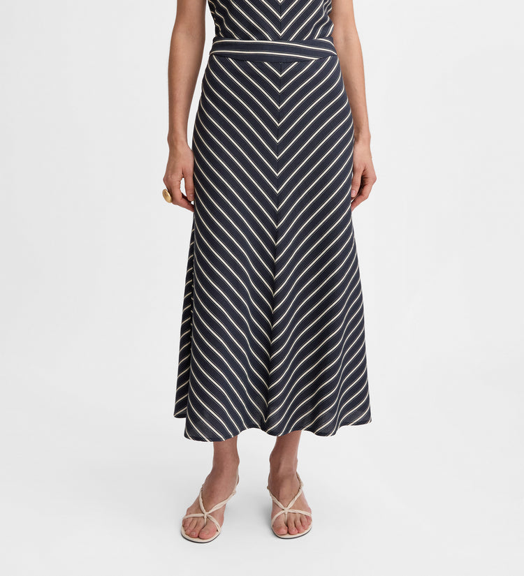 Flared striped skirt