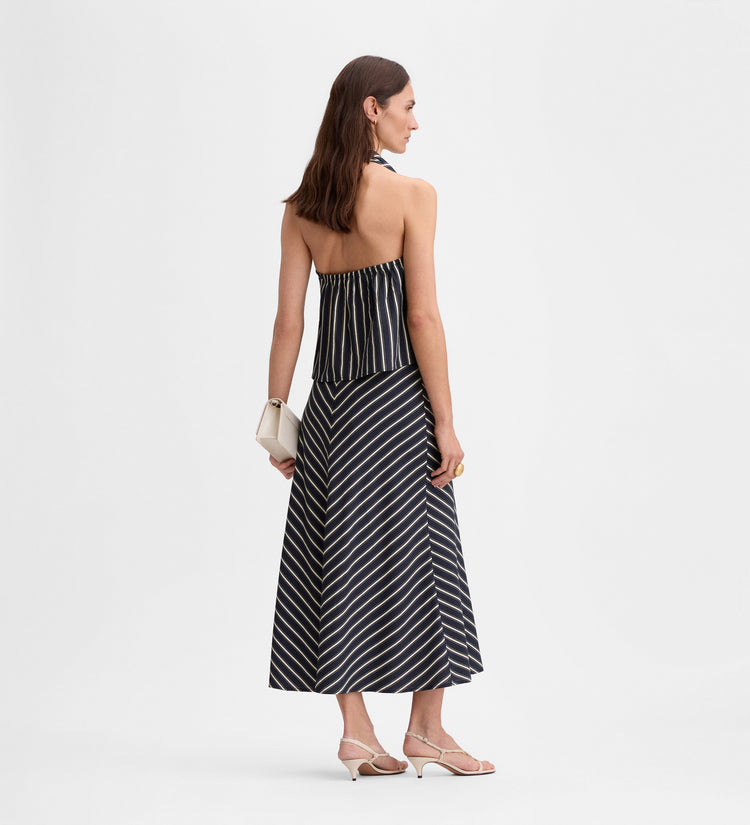 Flared striped skirt