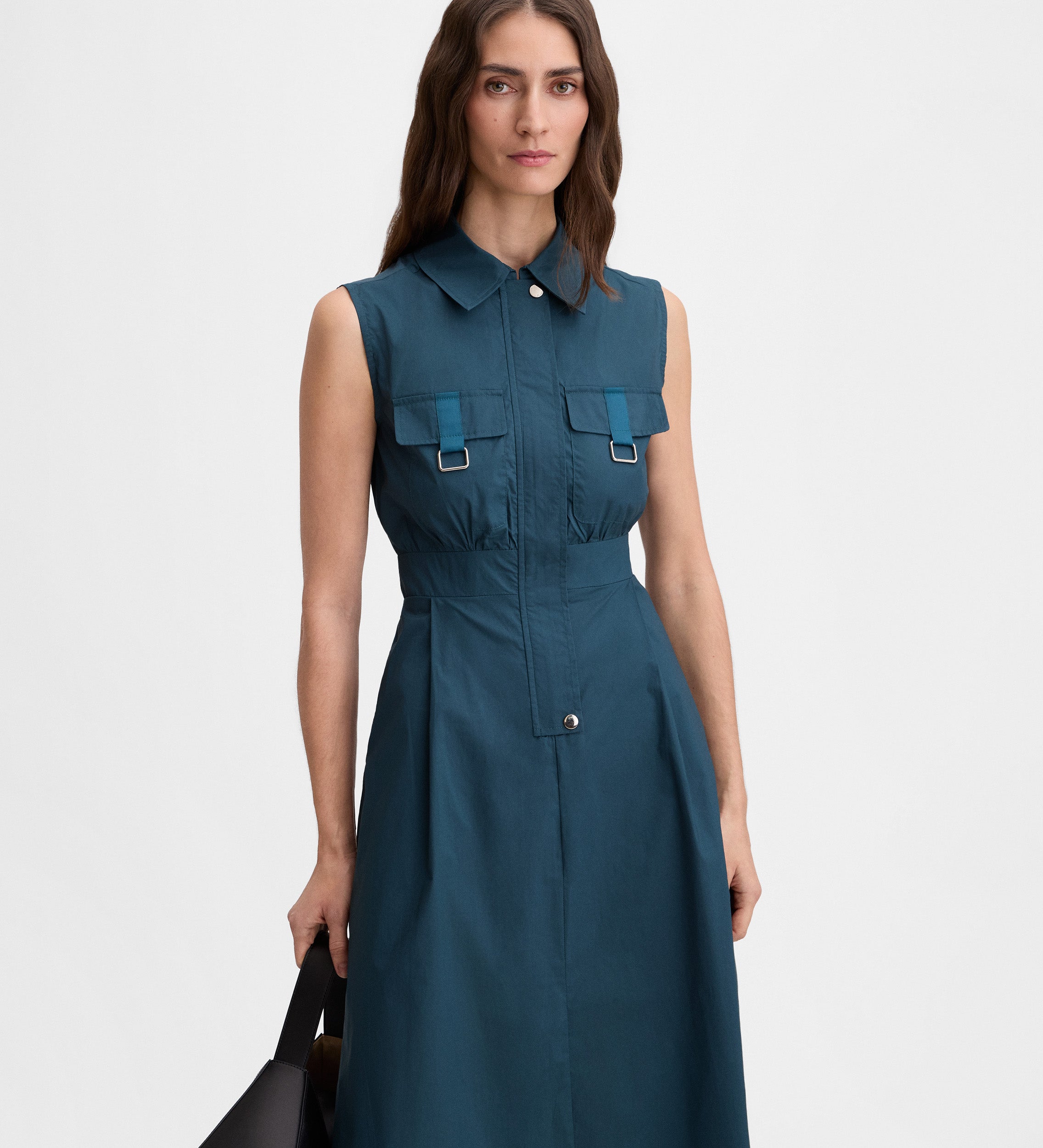 Vestido midi camisero hebillas