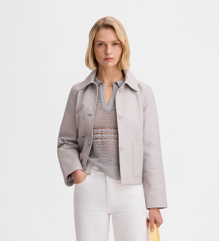 Veste courte cuir nappa