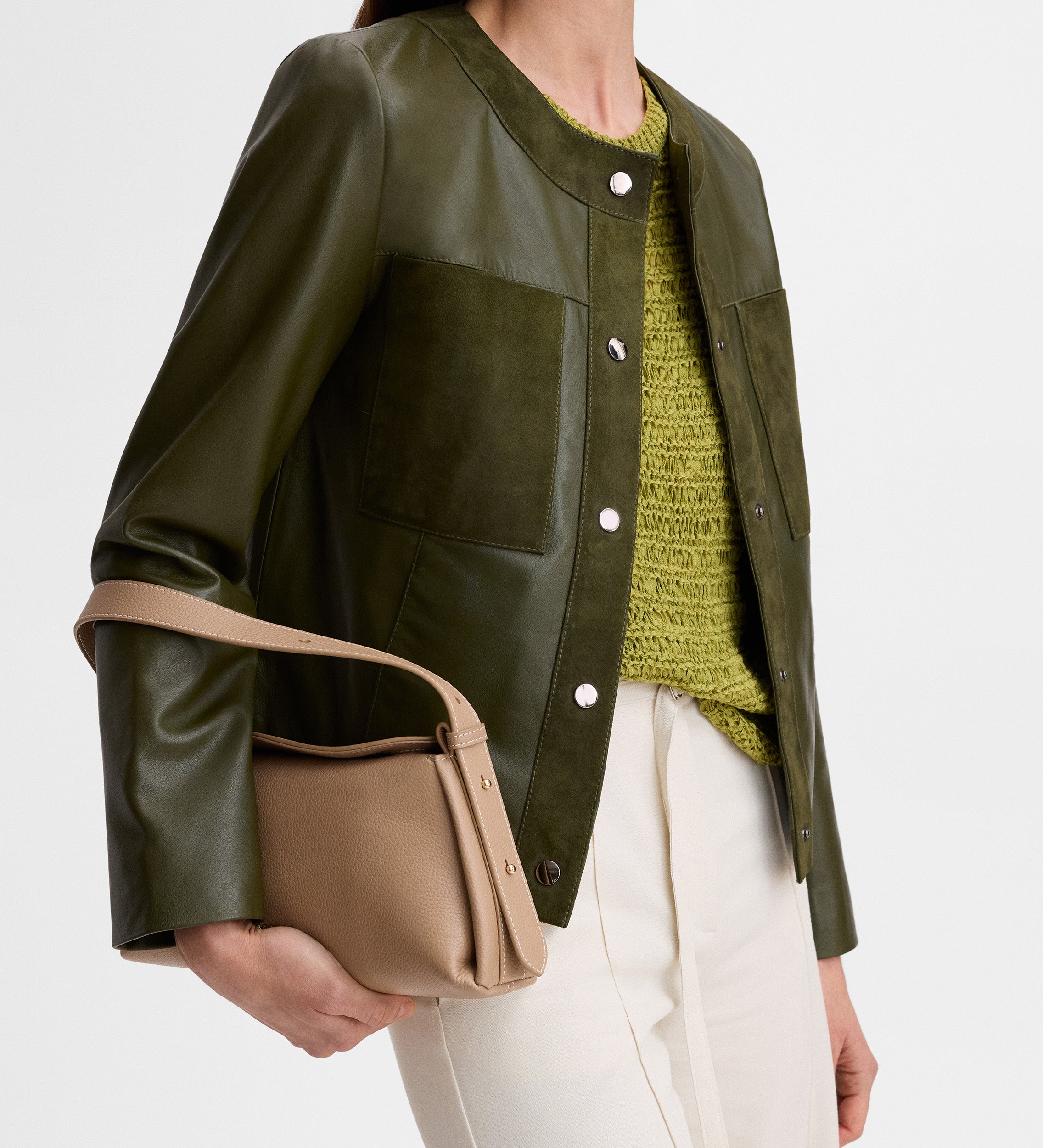 Chaqueta napa detalles ante