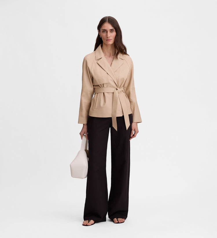 Short napa trench coat