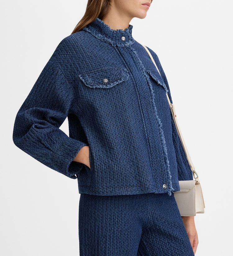 Textured denim jacket