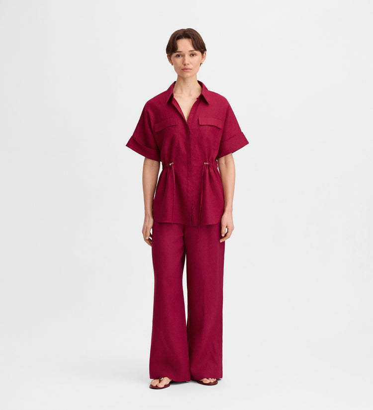 Pleated linen pants