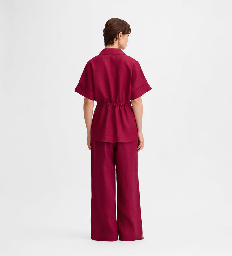 Linen blouse tie waist