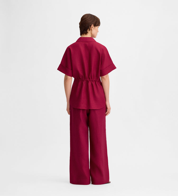 Pleated linen pants