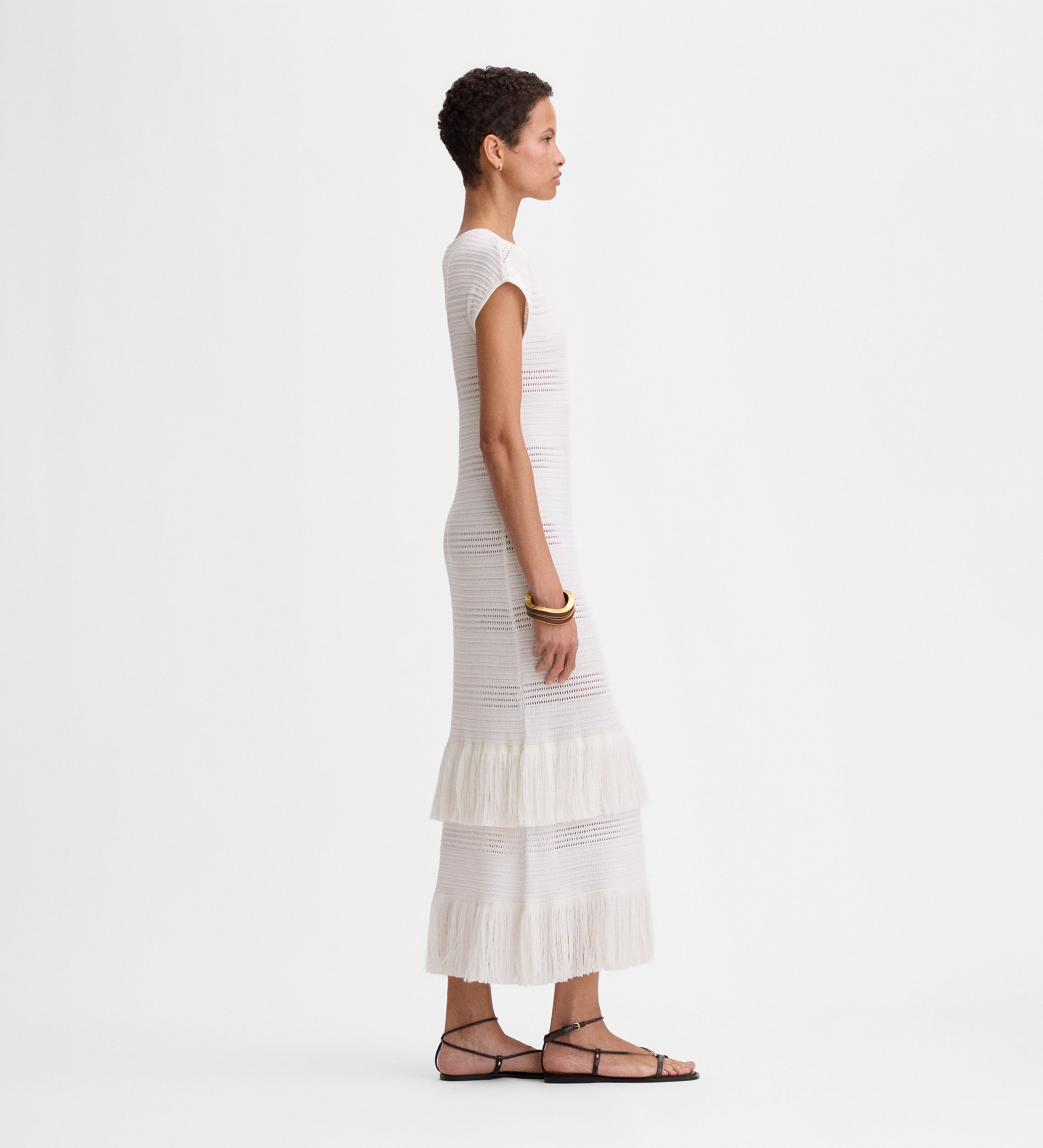 Vestido punto flecos