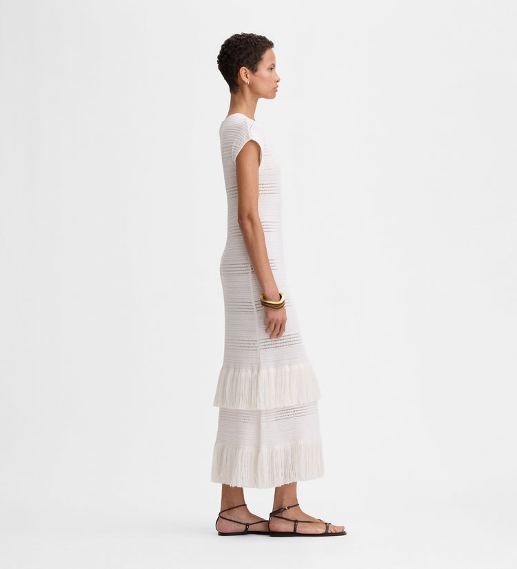 Vestido punto flecos