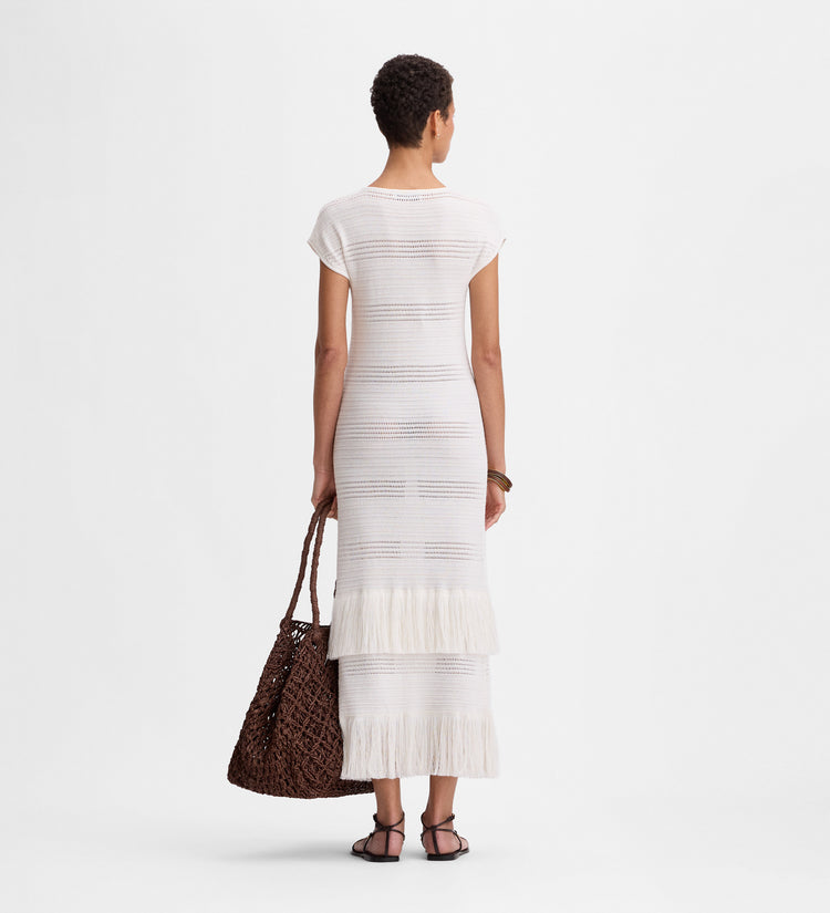 Vestido punto flecos