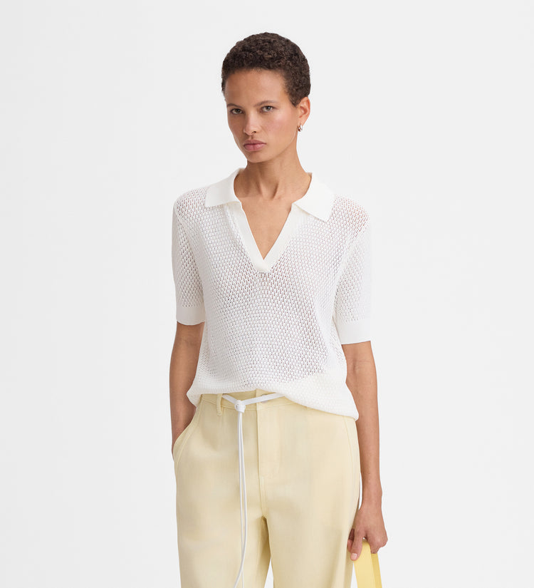 Polo knit top
