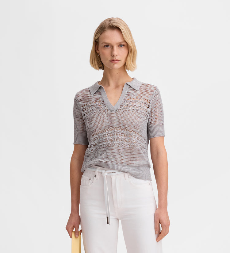 Polo knit top