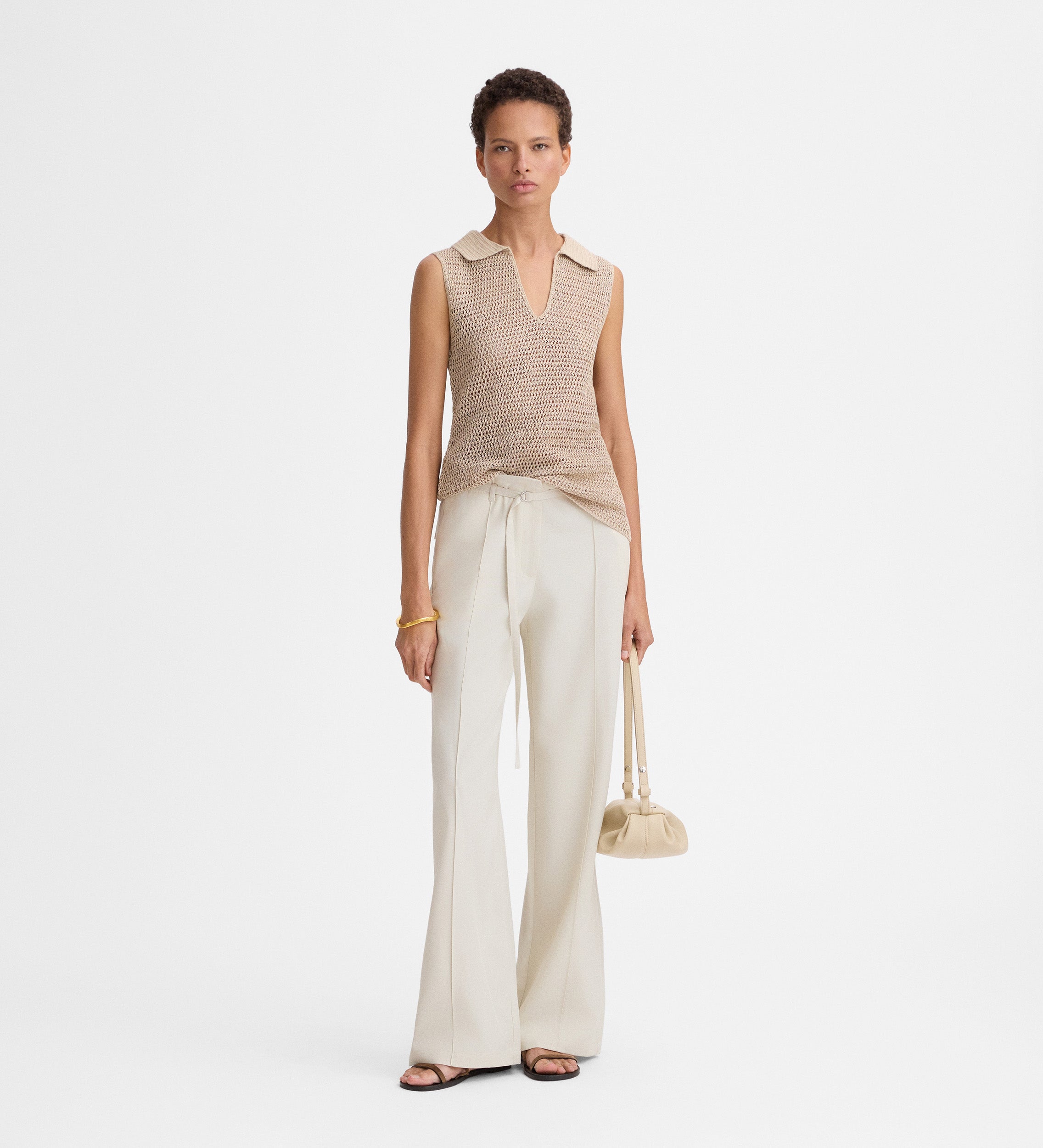 Top punto cuello polo