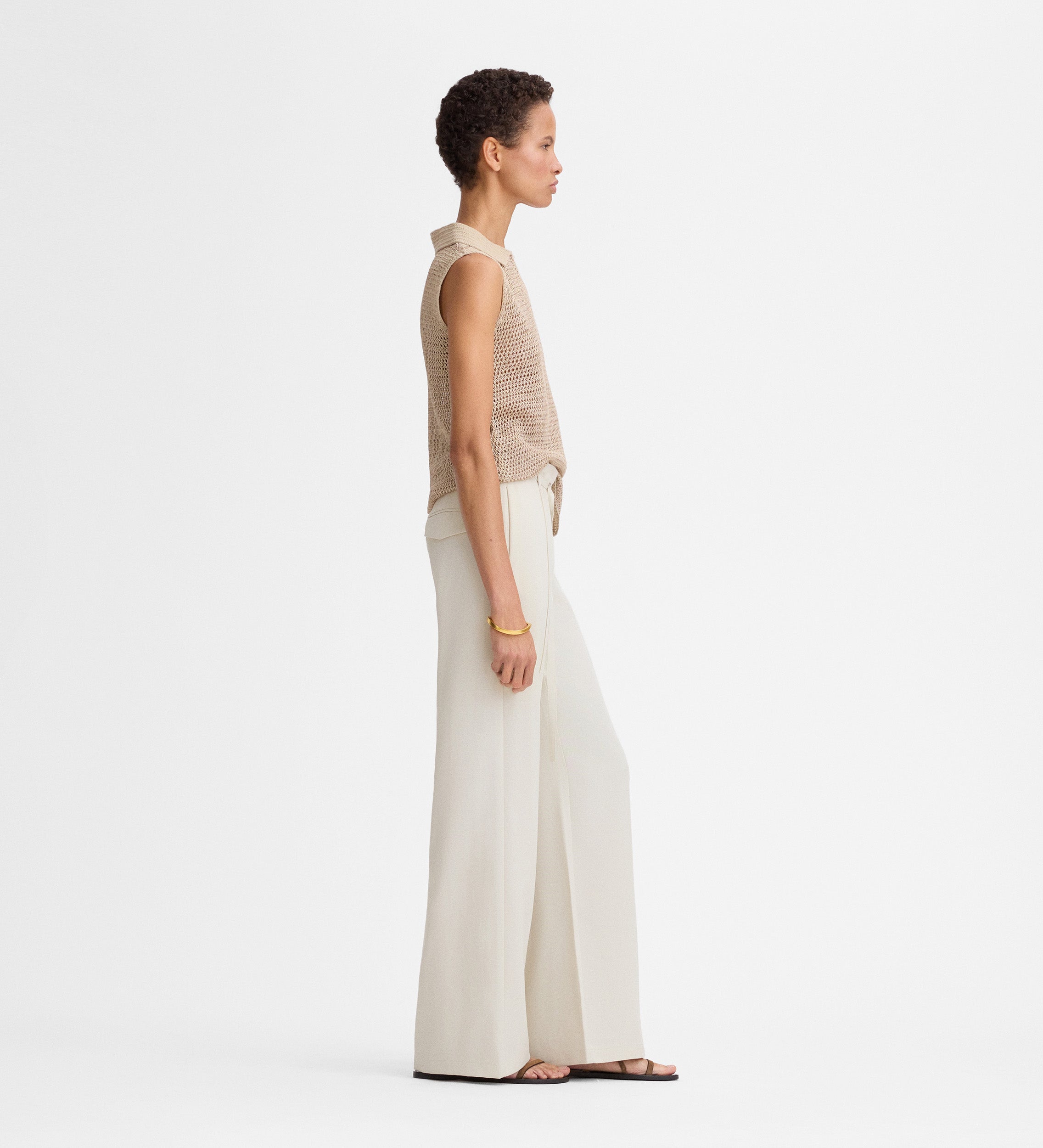 Top punto cuello polo