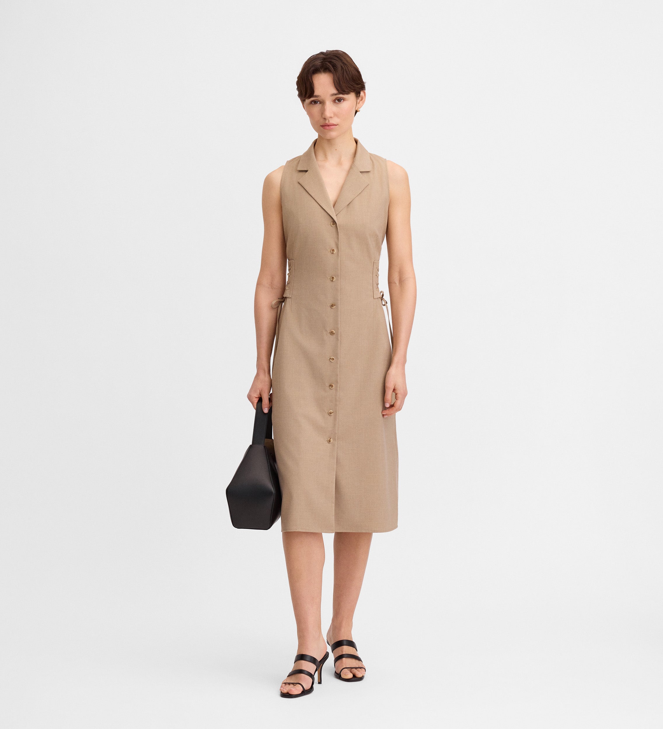 corset detail shirt dress ASOS DESIGN soft plunge mini shirt dress with corset detail and drape back in terracotta