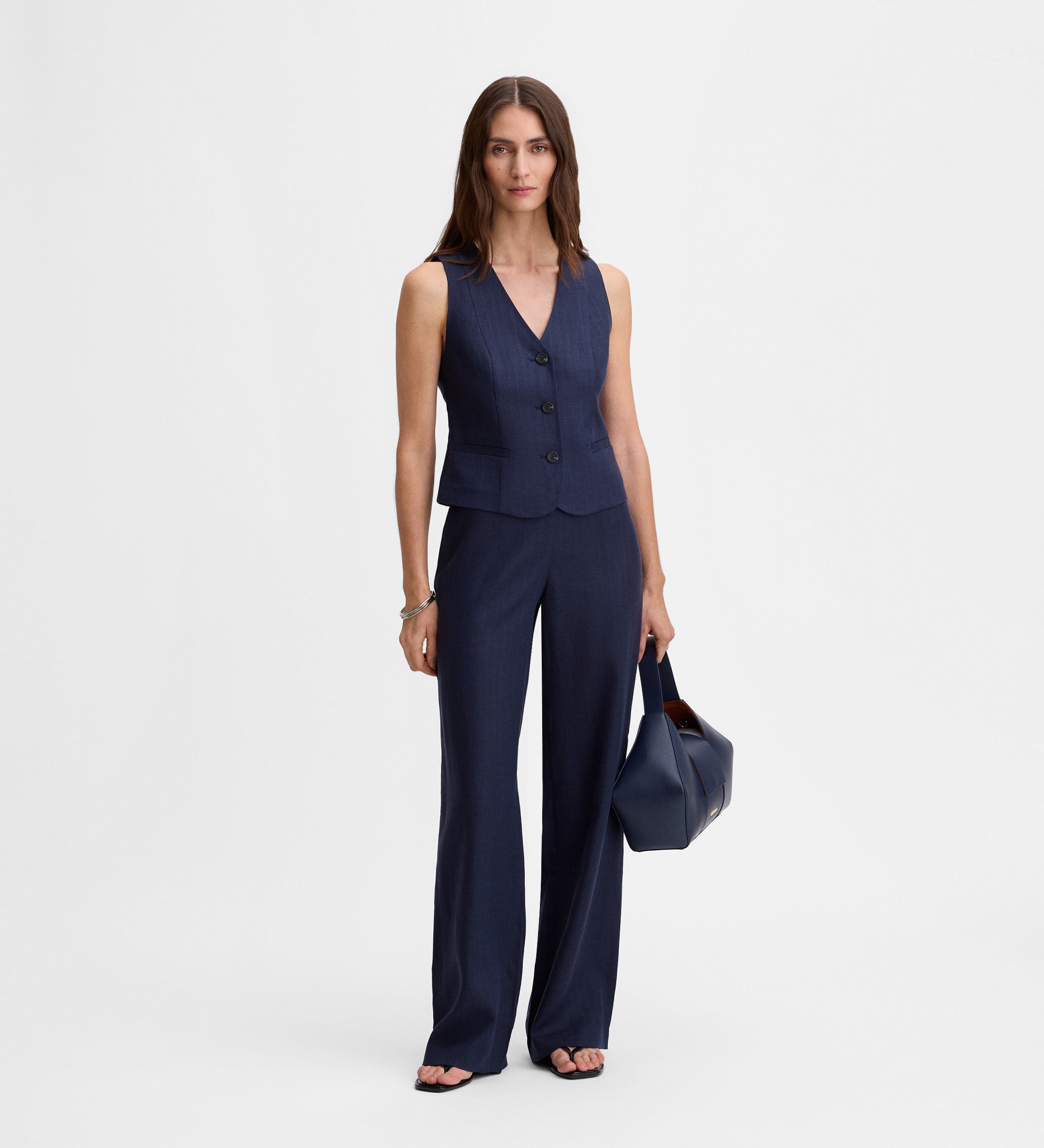 Cropped tailored vest