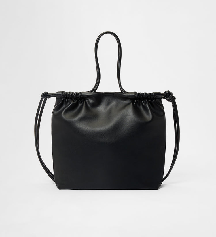 Leather drawstring bag