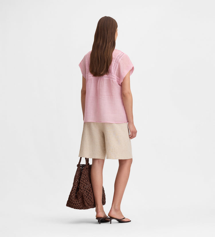 Gathered loose-fitting blouse