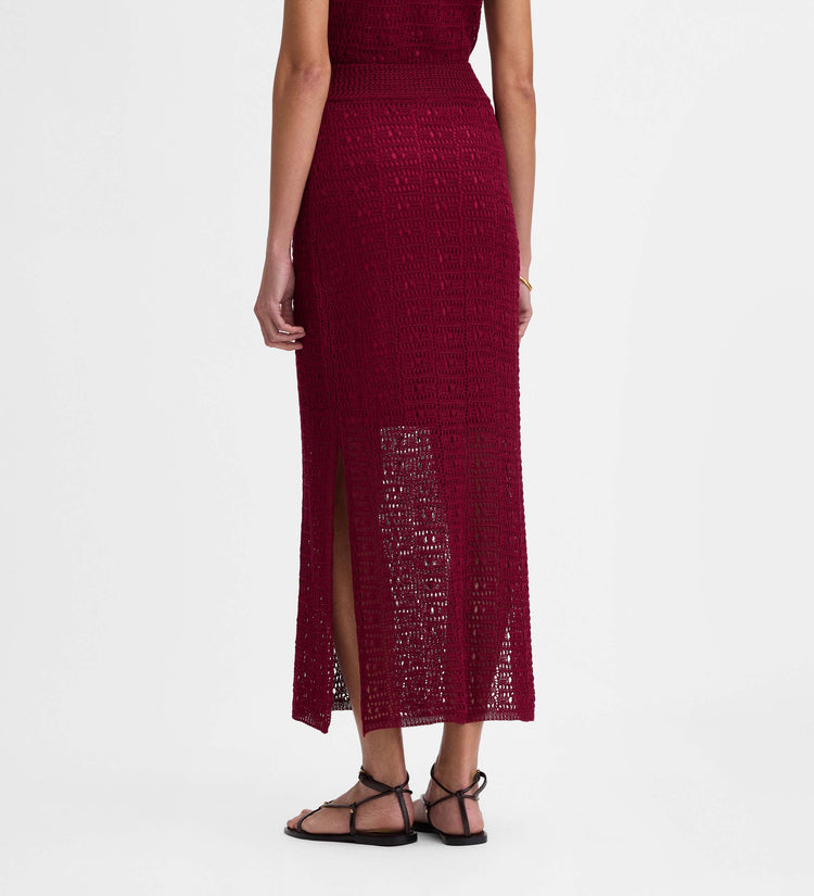 Openwork knit skirt