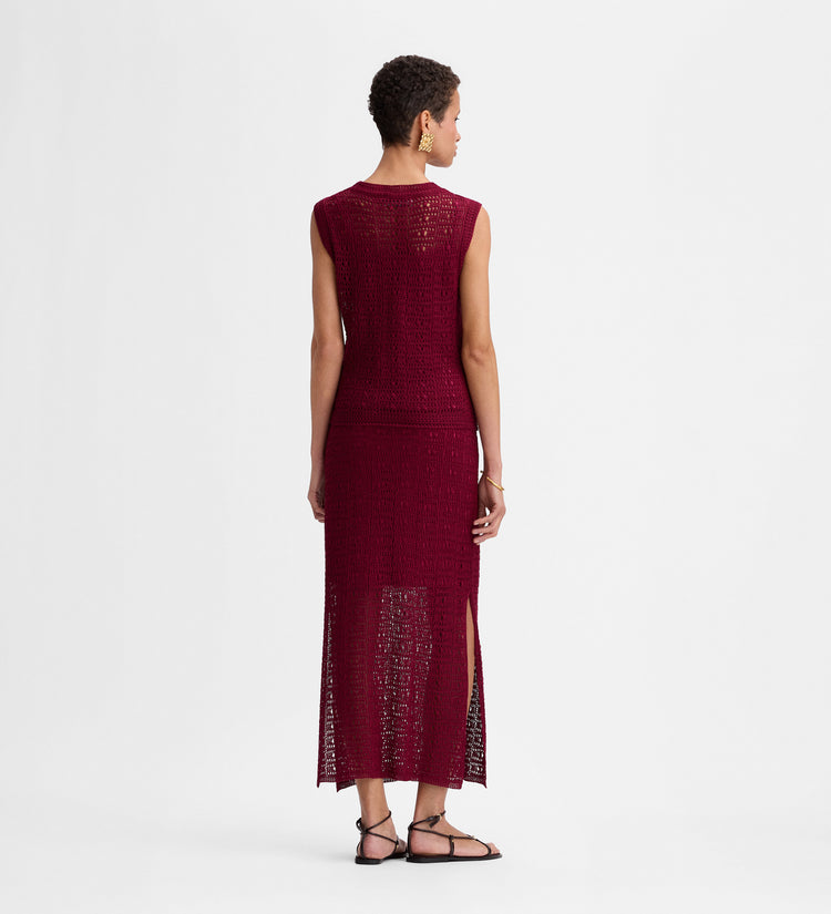 Openwork knit skirt