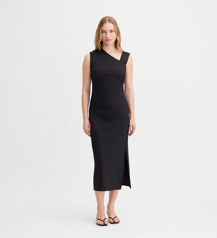 Vestido midi fruncido